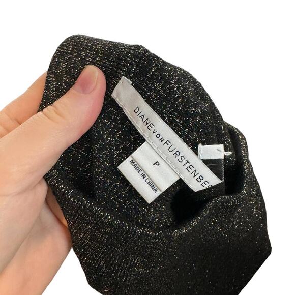 Diane Von Furstenberg Black Gold Sparkly Pencil‎ Skirt P / XS - Picture 5 of 10